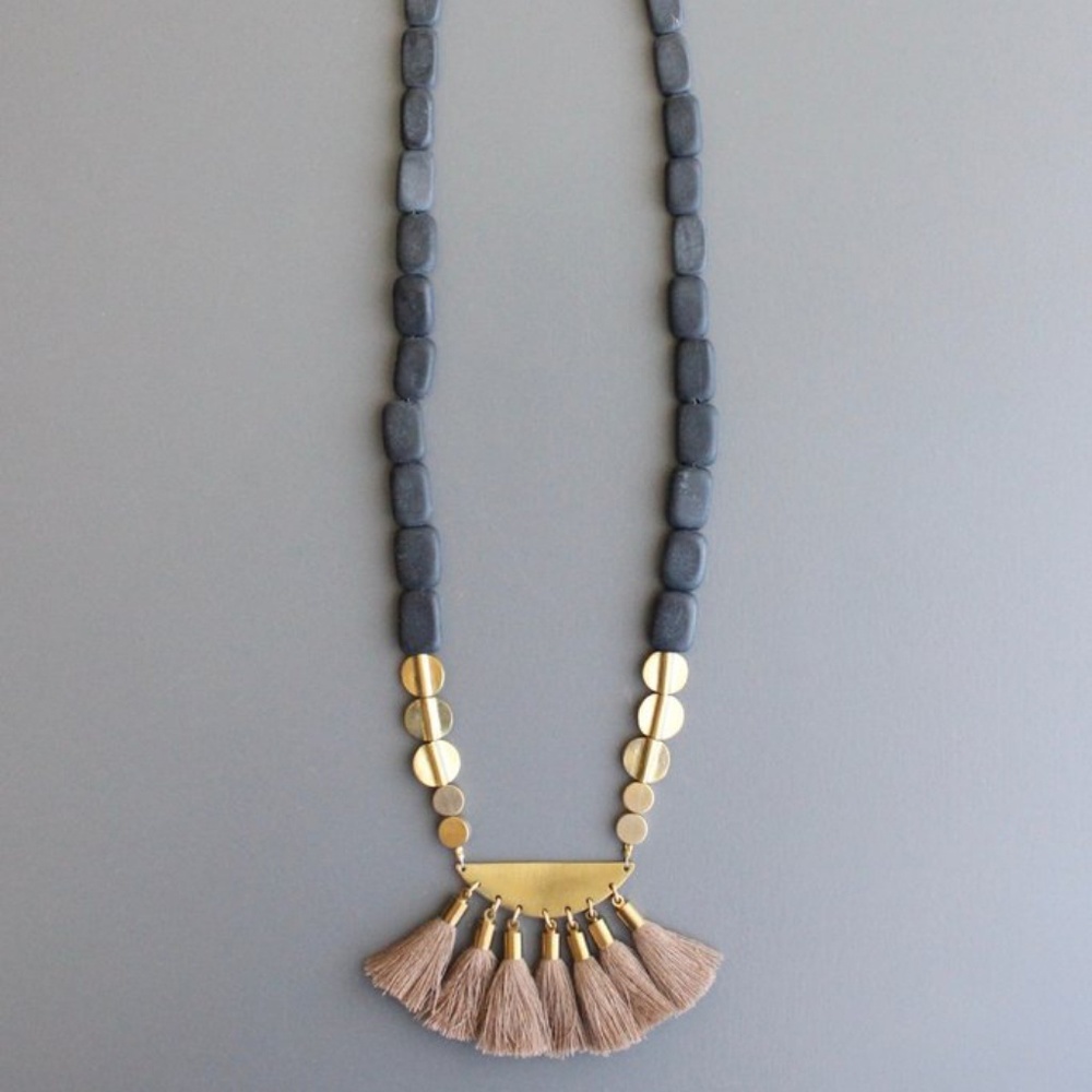 Casey Brass Fringe Necklace